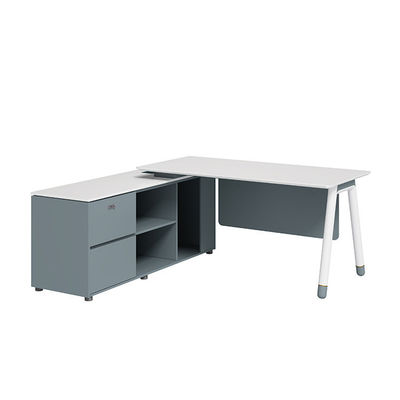 Moderne L-vormige Executive Desk Houten kantoor tafel voor CEO Manager in aangepaste kleuren