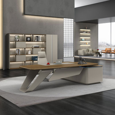 Houten paneel Hoogglanzend schilderij Vergankelijke lak Moderne Executive Office Manager Desk