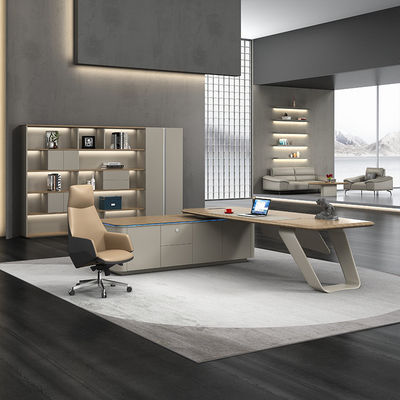Houten paneel Hoogglanzend schilderij Vergankelijke lak Moderne Executive Office Manager Desk