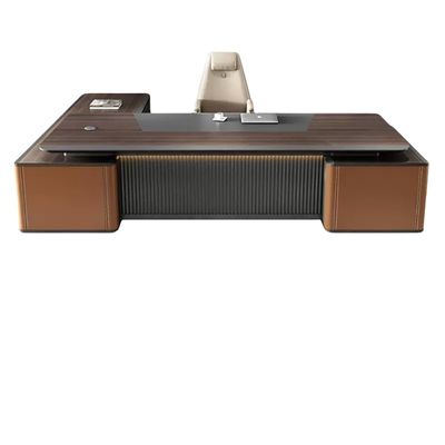 Moderne kantoormeubelen 50 mm Tischtop Dikte Houten bureau met laden