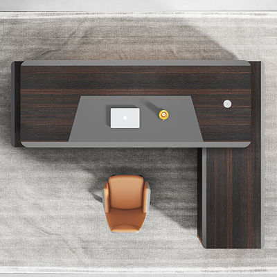 Moderne kantoormeubelen 50 mm Tischtop Dikte Houten bureau met laden