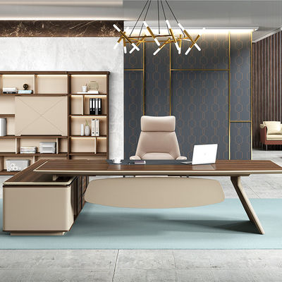 Boss L-vormige luxe kantoormeubilair set voor Tech Modern Home Administratief kantoor