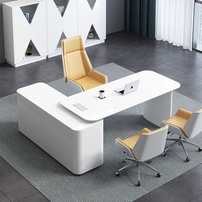 Ontwerp MDF Baking Vernis Materiaal L-vormige Executive Desk voor CEO kantoor en stoel