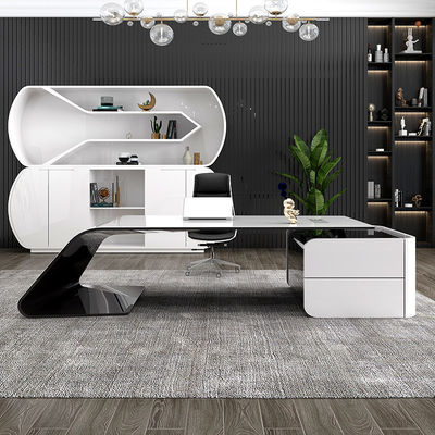 Uitvoerend voorzitter Manager Desk L-vormige MDF Baking Vernis Office Computer Tafel
