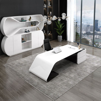 Uitvoerend voorzitter Manager Desk L-vormige MDF Baking Vernis Office Computer Tafel