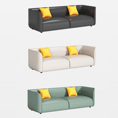 Sofa in Chinese stijl met drie lederen banken en een salontafel