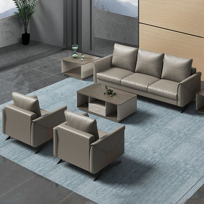 Chinese stijl drie zitplaatsen sectioneel sofa koffie tafel combo set voor zakelijke receptie