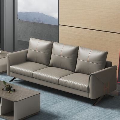 Chinese stijl drie zitplaatsen sectioneel sofa koffie tafel combo set voor zakelijke receptie
