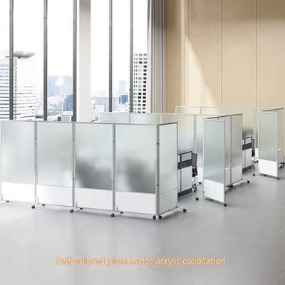 Commerciële meubels Transparante onderglazen scheidingswand kantoor opvouwbaar mobiel scherm