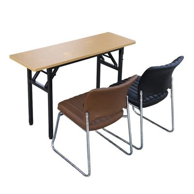 Houten stijl PANEL Opvouwbaar bureau en stoelen voor kantoormeubilair Moderne conferentietafel