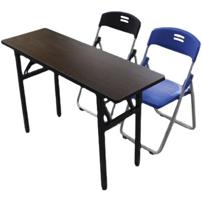 Houten stijl PANEL Opvouwbaar bureau en stoelen voor kantoormeubilair Moderne conferentietafel
