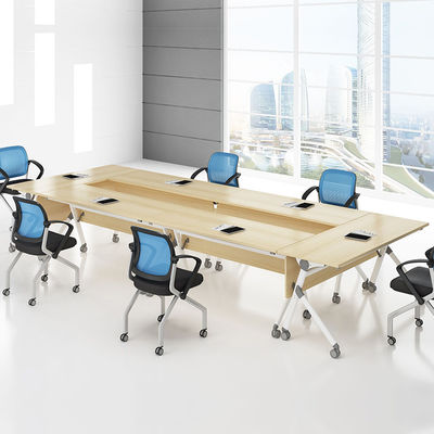 Bedrijfsmeubelen Houten bureau Meerdere personen conferentietafel met metalen benen