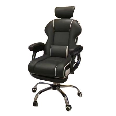 135 graden kantelbare PU leer ergonomische speelstoel met voetzorg in zwart en roze