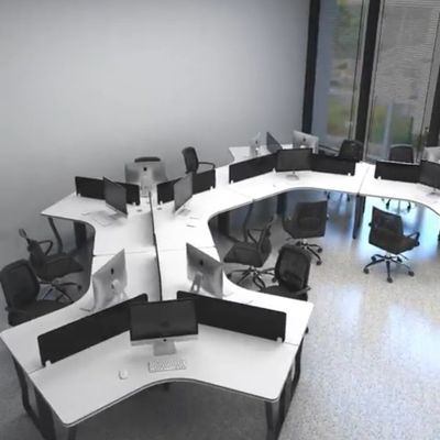 6 personen MDF kantoor werkstation met hedendaags ontwerp en functie Schrijftafel