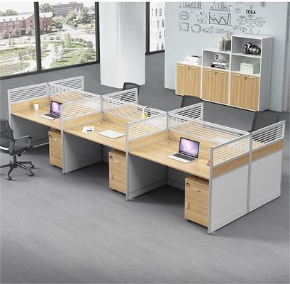 Gepersonaliseerde kleuren 4 personen kantoor scheidingen tafel werkstation met uitbreidbaar ontwerp