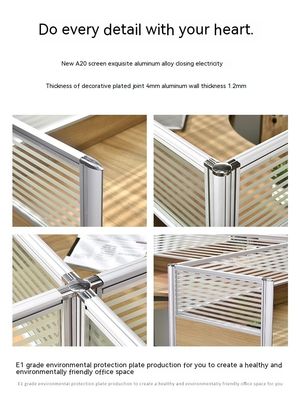 Gepersonaliseerde kleuren 4 personen kantoor scheidingen tafel werkstation met uitbreidbaar ontwerp