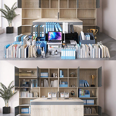Dubbele stoel Kasten Scherm Werkstation Computer Desk Moderne stijl voor Finance Room