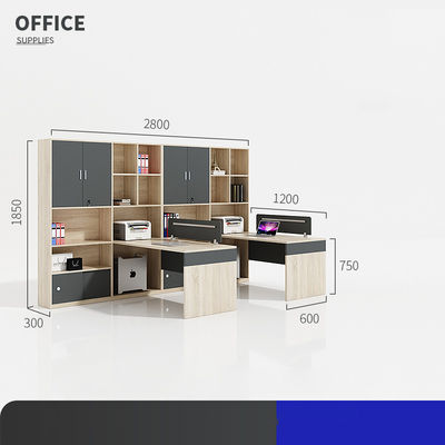 Dubbele stoel Kasten Scherm Werkstation Computer Desk Moderne stijl voor Finance Room