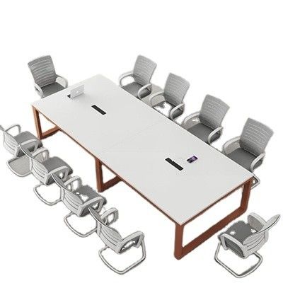 Aanpasbare witte conferentietafel Eenvoudige lange tafel voor meervoudige onderhandelingen in het kantoor