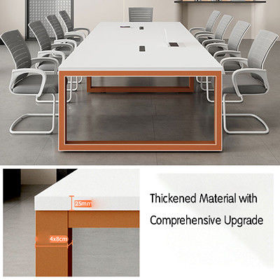 Aanpasbare witte conferentietafel Eenvoudige lange tafel voor meervoudige onderhandelingen in het kantoor