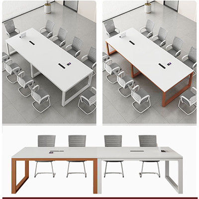 Aanpasbare witte conferentietafel Eenvoudige lange tafel voor meervoudige onderhandelingen in het kantoor