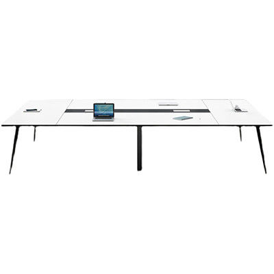 Houten kantoormeubilair op maat Luxe witte vergadertafel Moderne vergaderruimte Tafel 10