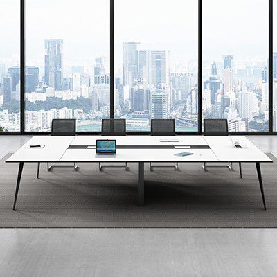 Houten kantoormeubilair op maat Luxe witte vergadertafel Moderne vergaderruimte Tafel 10