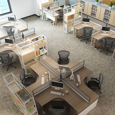 Eenvoudig modulair paneel computer kantoor cubicle werkstation voor 2 4 6 personen bureauontwerp