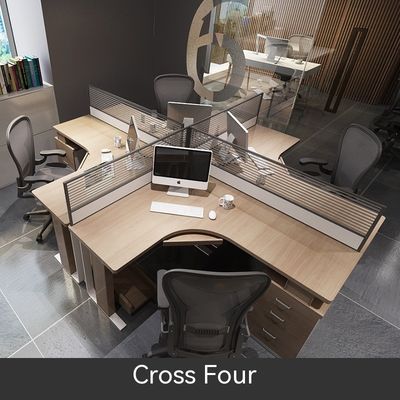 Eenvoudig modulair paneel computer kantoor cubicle werkstation voor 2 4 6 personen bureauontwerp