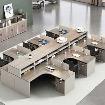 Modulair bureau systeem voor 4 personen Aanpasbare kantoormeubelen in modern ontwerp