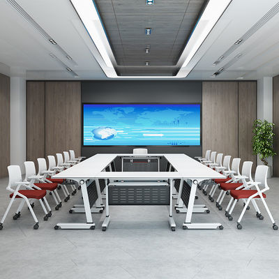 Algemeen Verplaatsbaar Splicing Opvouwbaar Trainingstafel Met Wielen Flip Long Tafel Onderwijs Kantoormeubelen Combinatie