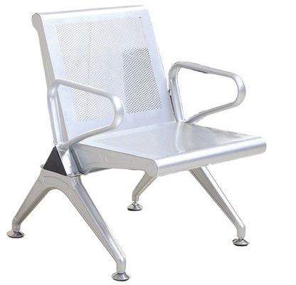 Moderne metalen roestvrij staal lederen stoelen met een vaste rij