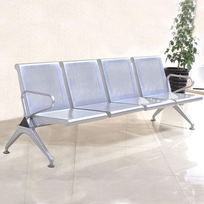 Moderne metalen roestvrij staal lederen stoelen met een vaste rij