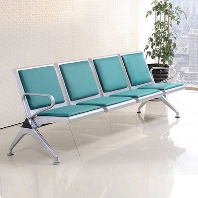 Moderne metalen roestvrij staal lederen stoelen met een vaste rij