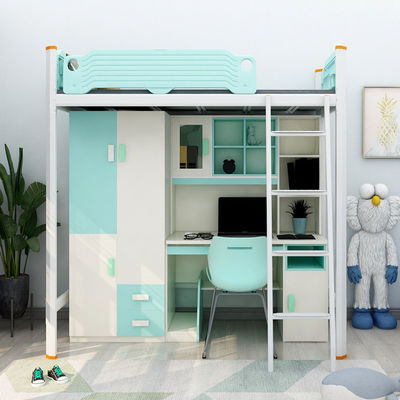 Hotel Staal Bunk Bed Met Schrijftafel Trappen Door de klant verstrekt en Moderne slaapkamermeubilair