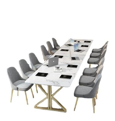 Lichte luxe kantoormeubilair in Scandinavische stijl 2 meter Marmeren conferentietafel en bureau