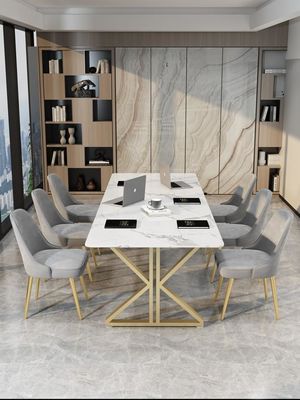 Lichte luxe kantoormeubilair in Scandinavische stijl 2 meter Marmeren conferentietafel en bureau