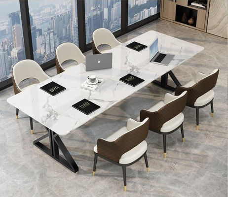 Lichte luxe kantoormeubilair in Scandinavische stijl 2 meter Marmeren conferentietafel en bureau