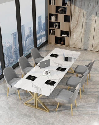 Lichte luxe kantoormeubilair in Scandinavische stijl 2 meter Marmeren conferentietafel en bureau