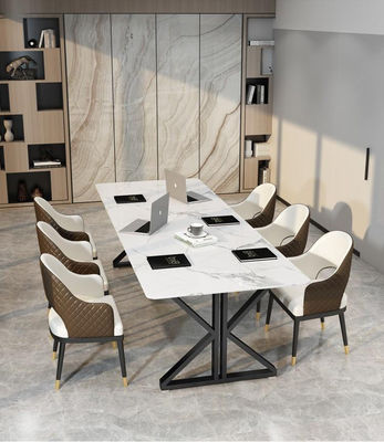 Lichte luxe kantoormeubilair in Scandinavische stijl 2 meter Marmeren conferentietafel en bureau