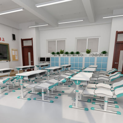 Moderne ontwerp studie terugkoppelbare verstelbare bureau en stoel set voor school thuisopleiding