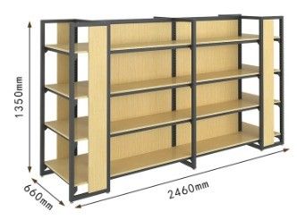 Vierkolom combinatie-displayrek voor supermarkten, apotheken en papierenwinkels