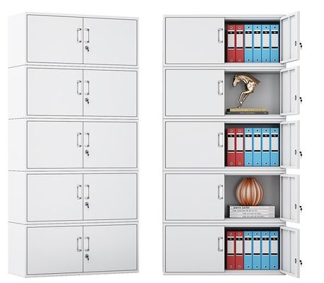 Moderne witte kantoormeubilair archiefkas met meerladers staal opslag en slot