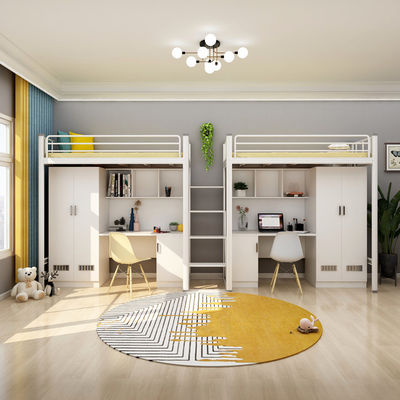 Postverpakking Y Modern School Slaapkamer Meubelen Set Loft Metalen Bunk Bed Met Schrijfbord