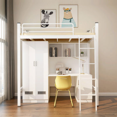 Postverpakking Y Modern School Slaapkamer Meubelen Set Loft Metalen Bunk Bed Met Schrijfbord