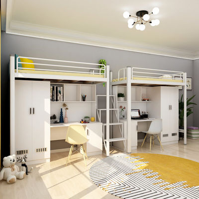 Postverpakking Y Modern School Slaapkamer Meubelen Set Loft Metalen Bunk Bed Met Schrijfbord