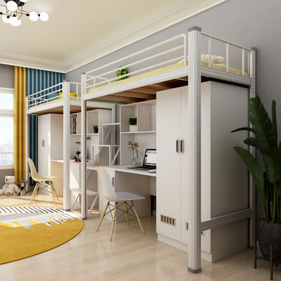 Postverpakking Y Modern School Slaapkamer Meubelen Set Loft Metalen Bunk Bed Met Schrijfbord