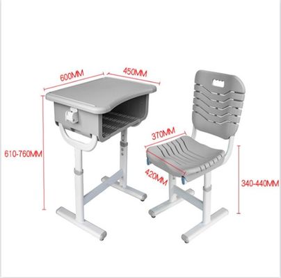 Kinderen/Kinderen Plastic bureau en stoel set voor schoolstudie ISO9001 ISO14001 gecertificeerd