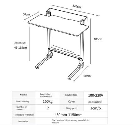 Elektrische lift kantoor bureau Stylish Sit and Stand Up Desk voor ergonomische werkomgeving