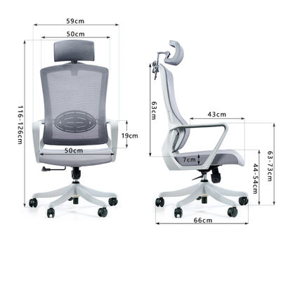 Aluminium ergonomische kantoorstoel op maat met voetsteun voor moderne stijl